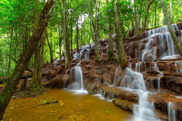 Cascada Wai Hermosa Cascada Bosque Tropical Lluvioso Provincia Tak Tailandia — Foto de Stock