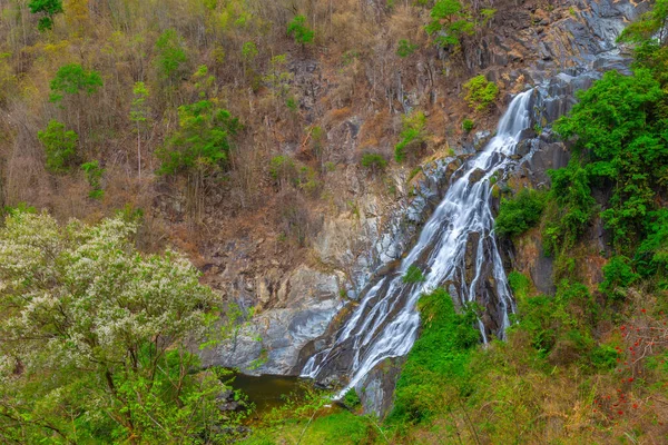 Tao Dam Vodopád Krásný Vodopád Hlubokém Lese Národním Parku Klong — Stock fotografie