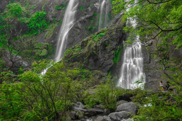 Cachoeira Khlong Lan Bela Cachoeira Floresta Profunda Parque Nacional Khlong — Fotografia de Stock