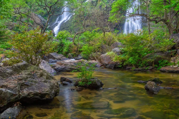 Khlong Lan Waterfall Bellissima Cascata Nella Foresta Profonda Del Khlong — Foto Stock
