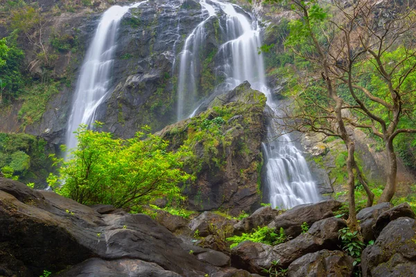 Cachoeira Khlong Lan Bela Cachoeira Floresta Profunda Parque Nacional Khlong — Fotografia de Stock