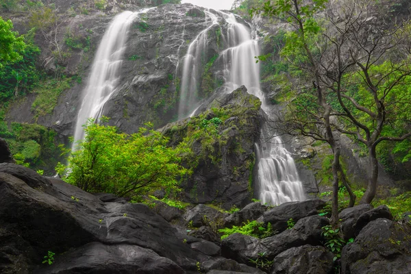 Khlong Lan Vodopád Krásný Vodopád Hlubokém Lese Národním Parku Khlong — Stock fotografie