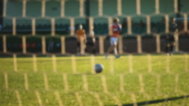 Bulanık goalee için bir futbol topu rulo