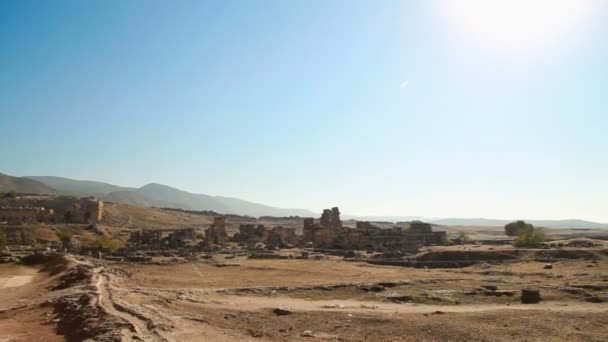 Vista panorámica de las ruinas de la antigua ciudad — Vídeo de stock