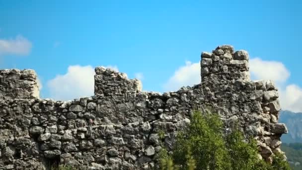Ruins of a medieval fortress — Stock Video