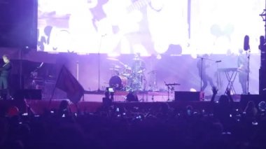 Bobruisk, Belarus - 6 Temmuz 2018: konser B2 fest, alternatif rock bı-2 grubu