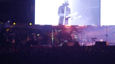 Bobruisk, Belarus - 6 Temmuz 2018: konser B2 fest, Bi-2 grubu