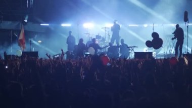 Bobruisk, Belarus - 6 Temmuz 2018: konser B2 fest, Bi-2 grubu