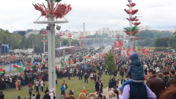 Minsk Weißrussland Juli 2018 Militärische Ausrüstung Auf Dem Platz Der — Stockvideo