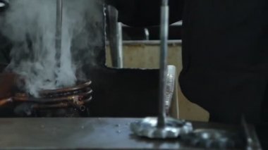 Sertleştirme ve ısıl işlem metal dişli metal ürünler sertliği için donatım bölümünün, ısıl işlem, fabrika, yakın çekim, harding