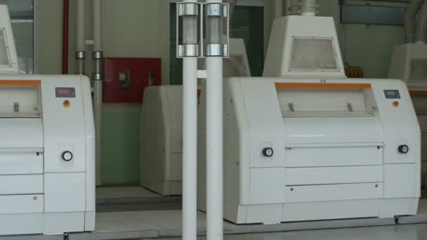 Gristmill automatizado moderno para la fabricación de harina — Vídeo de stock