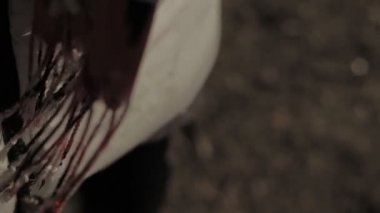 Kadın eşarp geliştirir Rüzgar, yakın çekim, uyuşuk