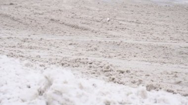 Yol reaktifler kış road, arabalar, yavaş mo, buz
