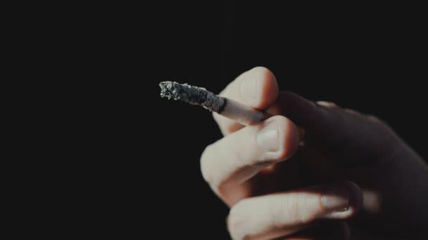 Καρκίνος Πνευμόνων Λόγους Τερματίσετε Ξεκινήσετε Κάπνισμα Studio Γυρίσματα Στο Σκοτάδι — Αρχείο Βίντεο