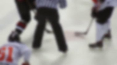 Hokey çocuklar ve yetişkinler, arka plan, için oyun bulanık, ağır çekim, stadyum, Yargıç