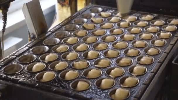 Cuocere biscotti noci con latte condensato, Industria alimentare, dolcezza — Video Stock