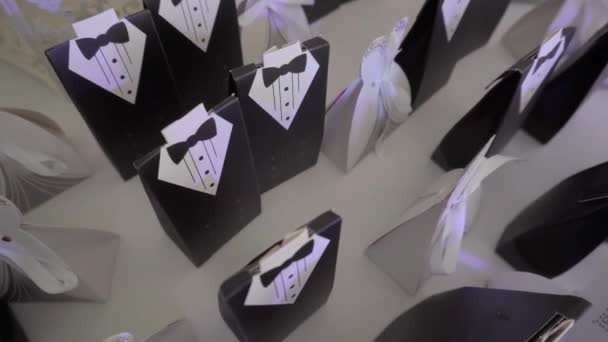 Hochzeitsdekoration, handgemacht aus Papier, Origami, Hintergrund — Stockvideo