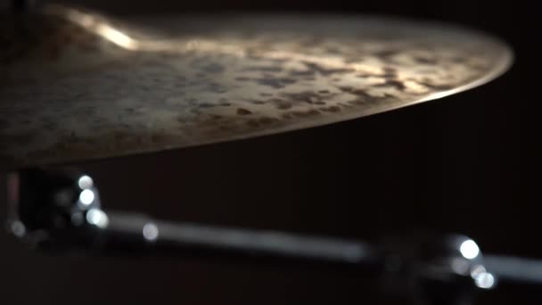 Cymbal closeup, slow motion — Stock Video