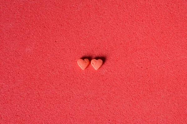 Zwei süße Herzen valentines Karte — Stockfoto