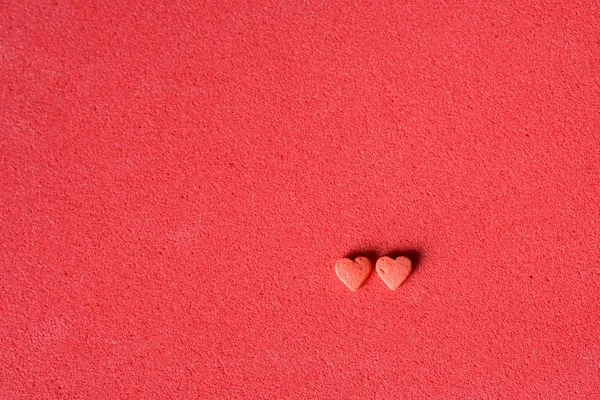 Dois doces corações cartão dos namorados — Fotografia de Stock