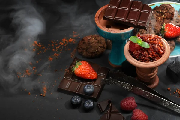 초콜릿 물 담 뱃 대 세트 — 스톡 사진