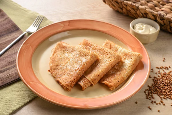 Panqueques rusos de trigo sarraceno —  Fotos de Stock