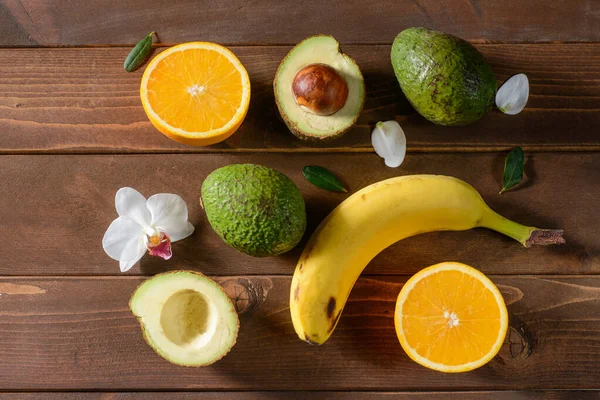 Background with exotic fruits — Stock Photo, Image