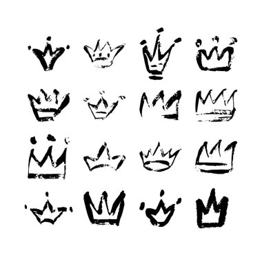 Çizilmiş taç logo toplama el