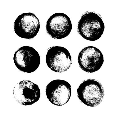 Elle çizilmiş fırça noktalar ve su sıçramalarına vektör kümesi, mürekkep ve boya dokular tasarım öğeleri.