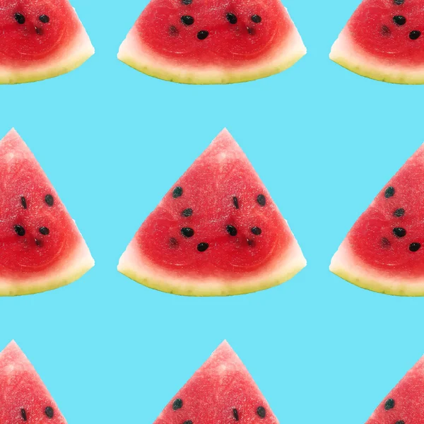 Seamless watermelon pattern. Realistic watermelon piece background. — Stock Photo, Image