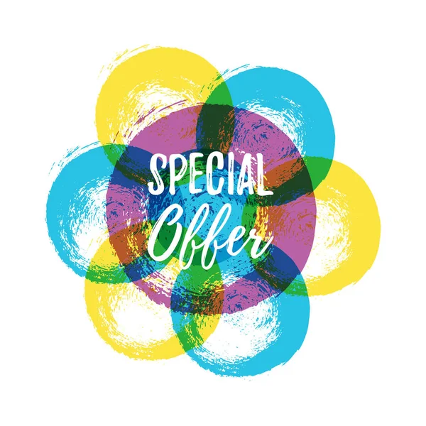 Beyaz arka plan üzerinde renkli özel teklif grunge tarzı kırmızı