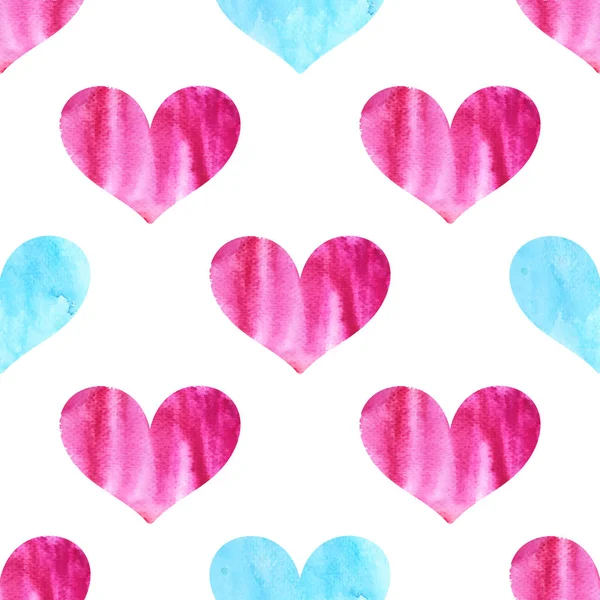 Beyaz arka plan üzerinde izole elle çizilmiş suluboya pembe kalp. Sevgililer günü için dokulu fırça öğe — Stok fotoğraf