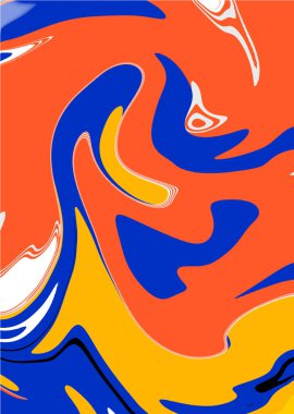 Zarif sıvı mermer kapak tasarımı. Memphis retro desen.