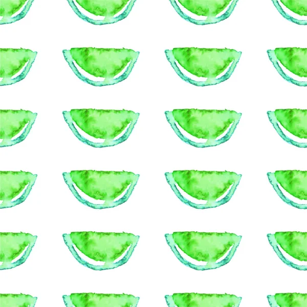 Tropických Vzor Bezešvé Akvarel Kiwi Limetkové Zelené Ovoce Exotického Pozadí — Stockový vektor