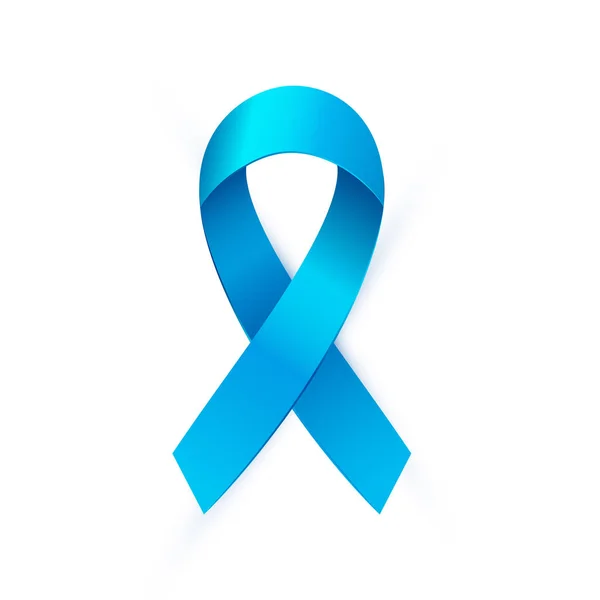 Realistyczne Blue ribbon na miesiąc świadomości raka prostaty. — Wektor stockowy