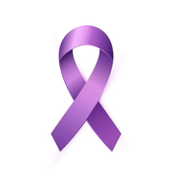 Cinta de conciencia púrpura realista para el Día Mundial del Lupus . — Vector de stock