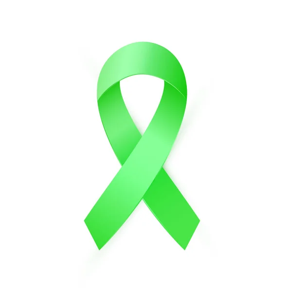 Cinta de Conciencia Verde para Trasplante de Órganos y Conciencia de Donaciones, Escoliosis, Símbolo de Salud Mental . — Vector de stock