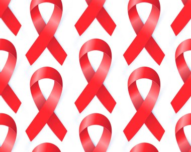Dünya AIDS Günü - 1 Aralık için gerçekçi kırmızı farkındalık şerit.