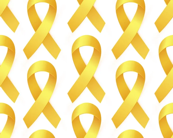 Gold Ribbon to Childhood Cancer Awareness Month (en inglés). Cinta amarilla — Vector de stock