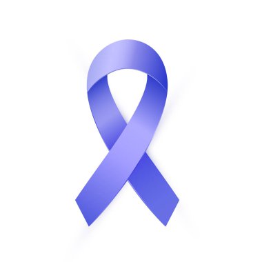 Kolon kanseri ve Colo-rektal kanser Farkındalık ay için 3D Blue ribbon.