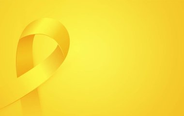 3d golden Ribbon seamless pattern to Childhood Cancer Awareness Month. clipart