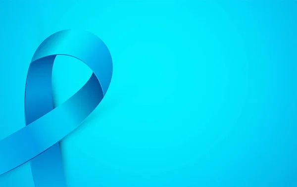 Cinta azul realista. Día Mundial del Cáncer de próstata — Vector de stock