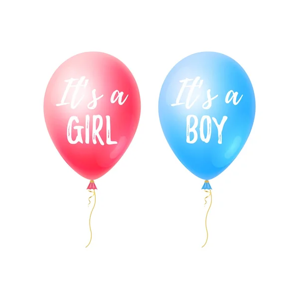 Its Girl Its Boy Baby Shower Card Set Pink Blue - Stok Vektor