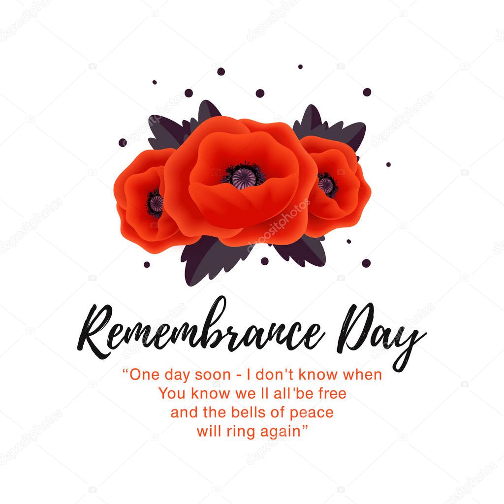 Remembrance Day vector card. Lest We forget.