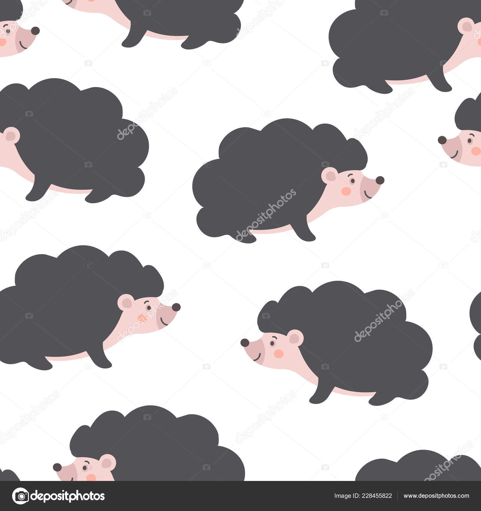 Piękny Wzór Bezszwowe Jeż Charakter Dziecko Porcupine Stylu