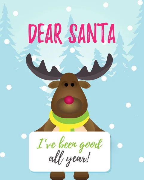 Querido Santa Ive foi bom durante todo o ano mensagem de Natal . —  Vetores de Stock