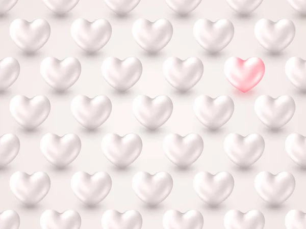 3D Metallic Heart Valentines Fondo del día. Hermosa forma realista de pastel rosa y plata Herts. Diseño de rejilla decorativa . — Archivo Imágenes Vectoriales