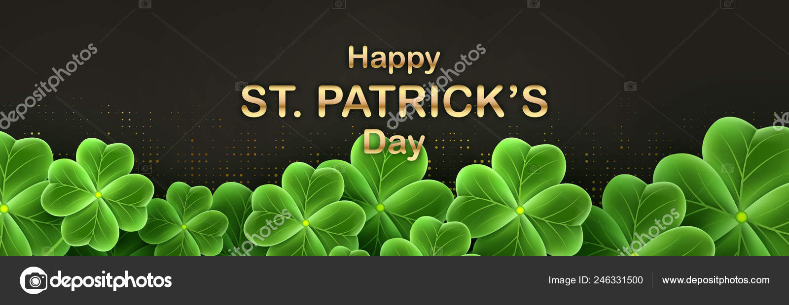 San Patricks Day Card With Clover Leaf Shamrock Grass Wallpaper Horizontal Holidays Poster Lucky Irish Flower Scottish Ornament Stock Vector C Juls Dumanska Gmail Com