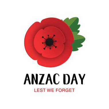 Anzak günü Poppy davetiye. Alıntı unutmadan. 25 Nisan tarihi
