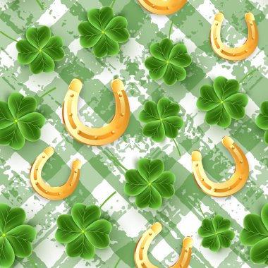 San Patricks Günü desen gerçekçi yonca bırakır. Yeşil yonca çim duvar kağıdı. İrlandalı Bira Festivali için sevinç çiçek. İskoç süsleme